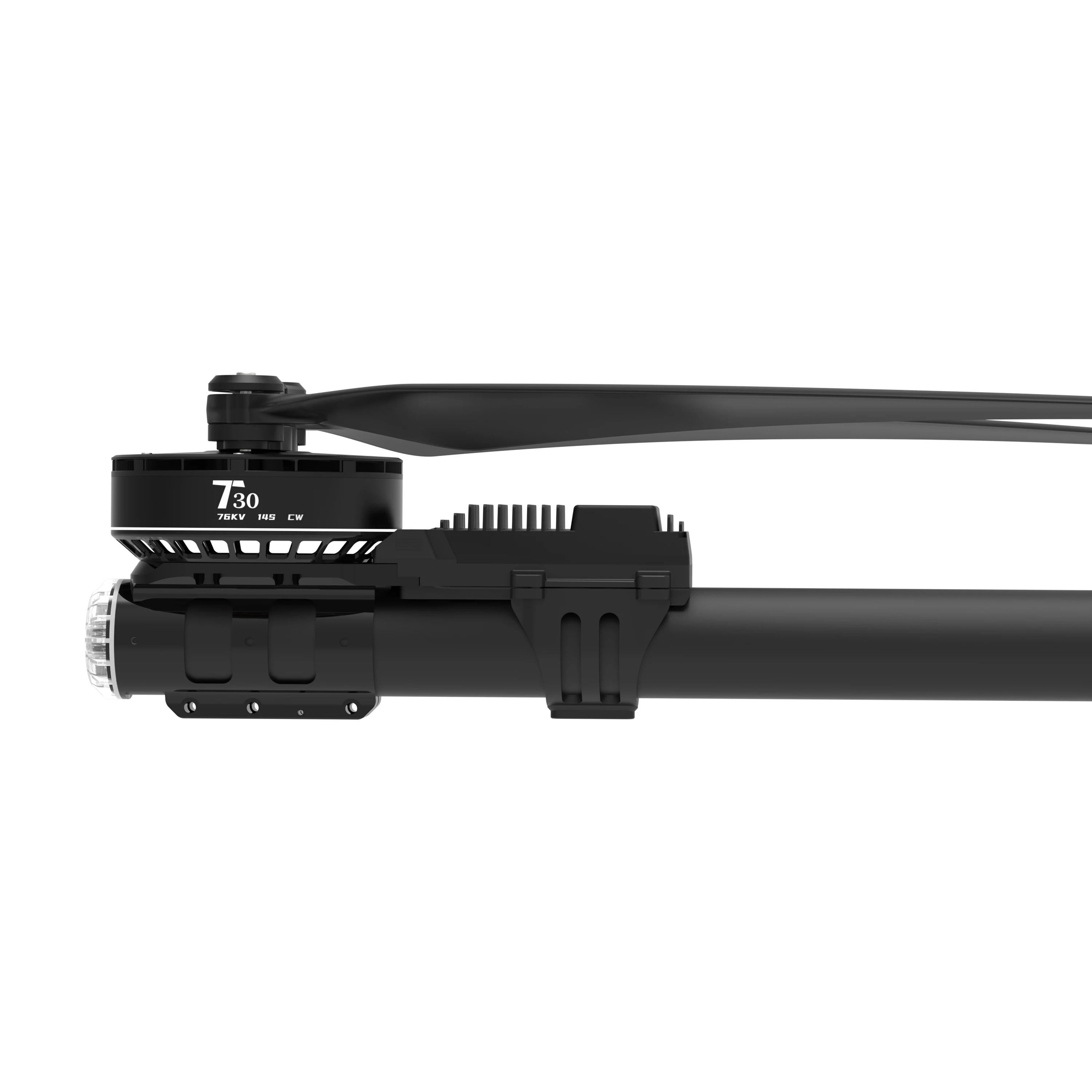 Moteur sans balais haute puissance TopMotor 43135 avec son axe central et les fils de connexion, conçu pour 18S