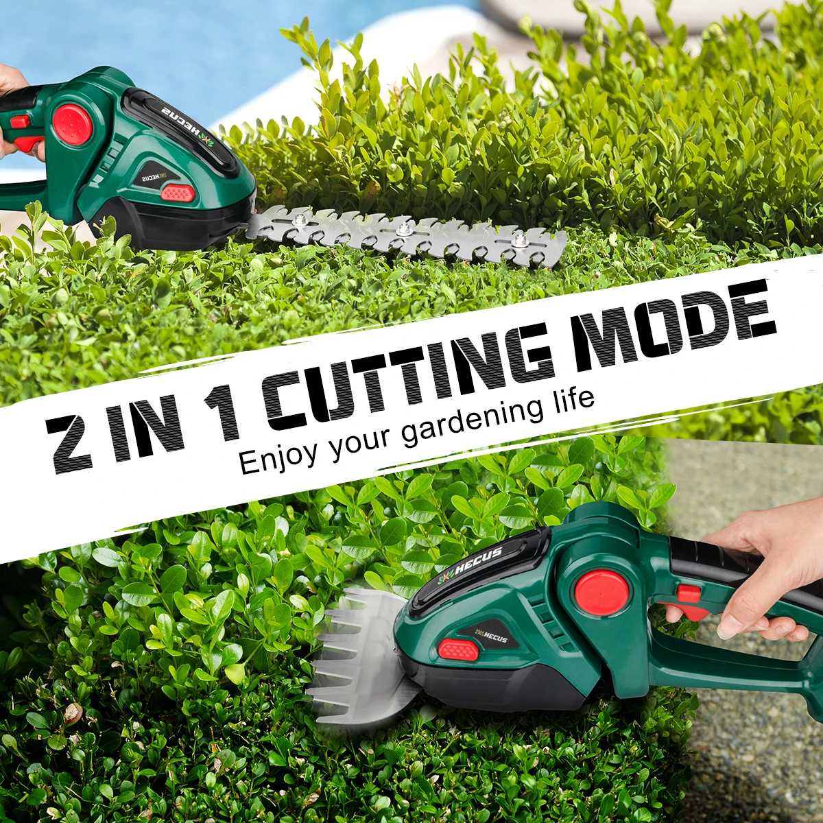 2 IN 1 Cordless Electric Hedge Trimmer Lawn Mower Household Shrub Weeding Pruning Mower Garden Tools for Makita 18V Battery 2