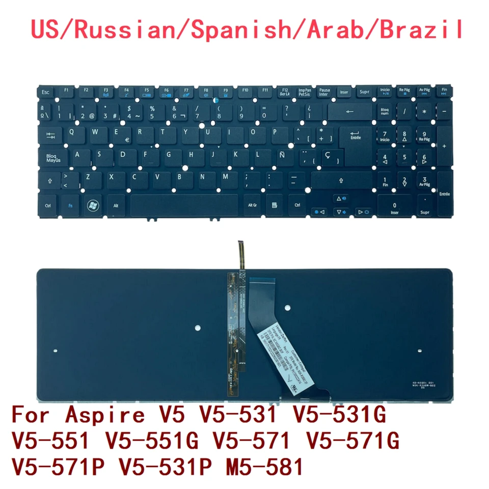 Clavier AZERTY Français Original Pour Acer Aspire V5-531 / V5-551 Et Modèles Associés - Neuf