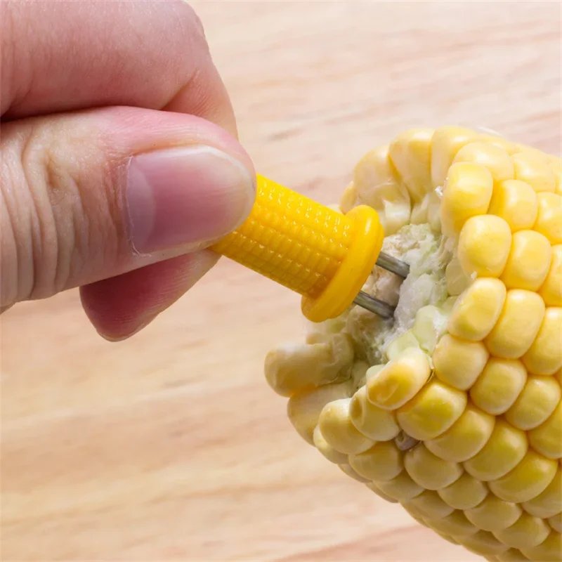 10pcs Fork Corn Skewer Stainless Steel Corn Holders On The Cob Skewers Fruit Forks Outdoor Camping Cooking Barbecue Tool