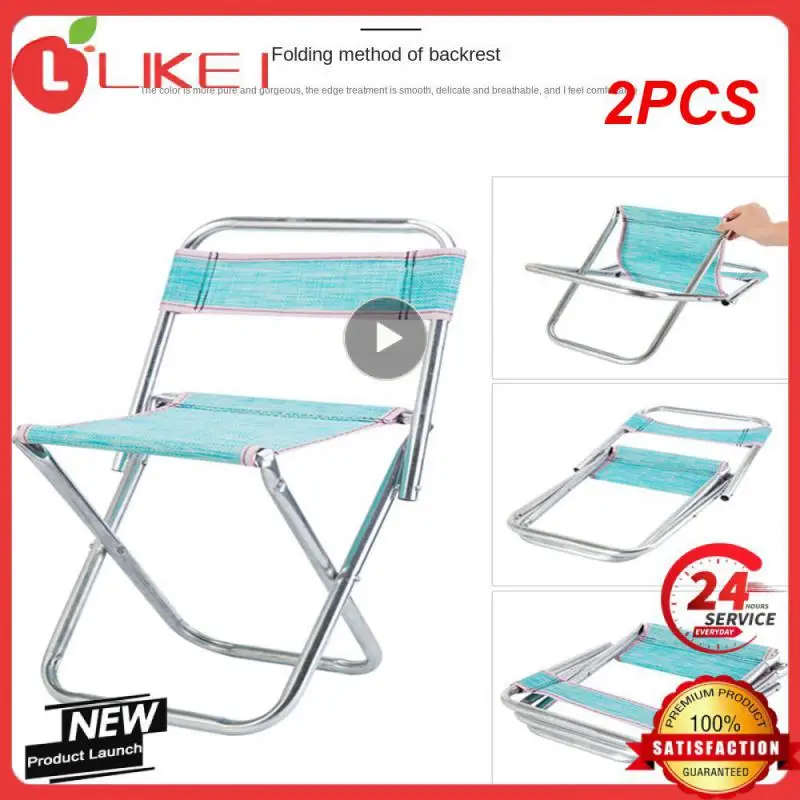

2PCS Outdoor Aluminium Alloy Portable Folding Picnic Camping Stool MIni Storage Fishing Chair Ultralight Furniture