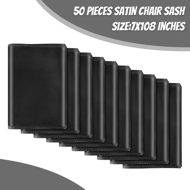 Ceintures de chaise en Satin, nœuds universels, attaches de ruban, ceinture arrière pour événements de fête de mariage, Banquets, décoration de couverture de chaise, 10/50 pièces 3