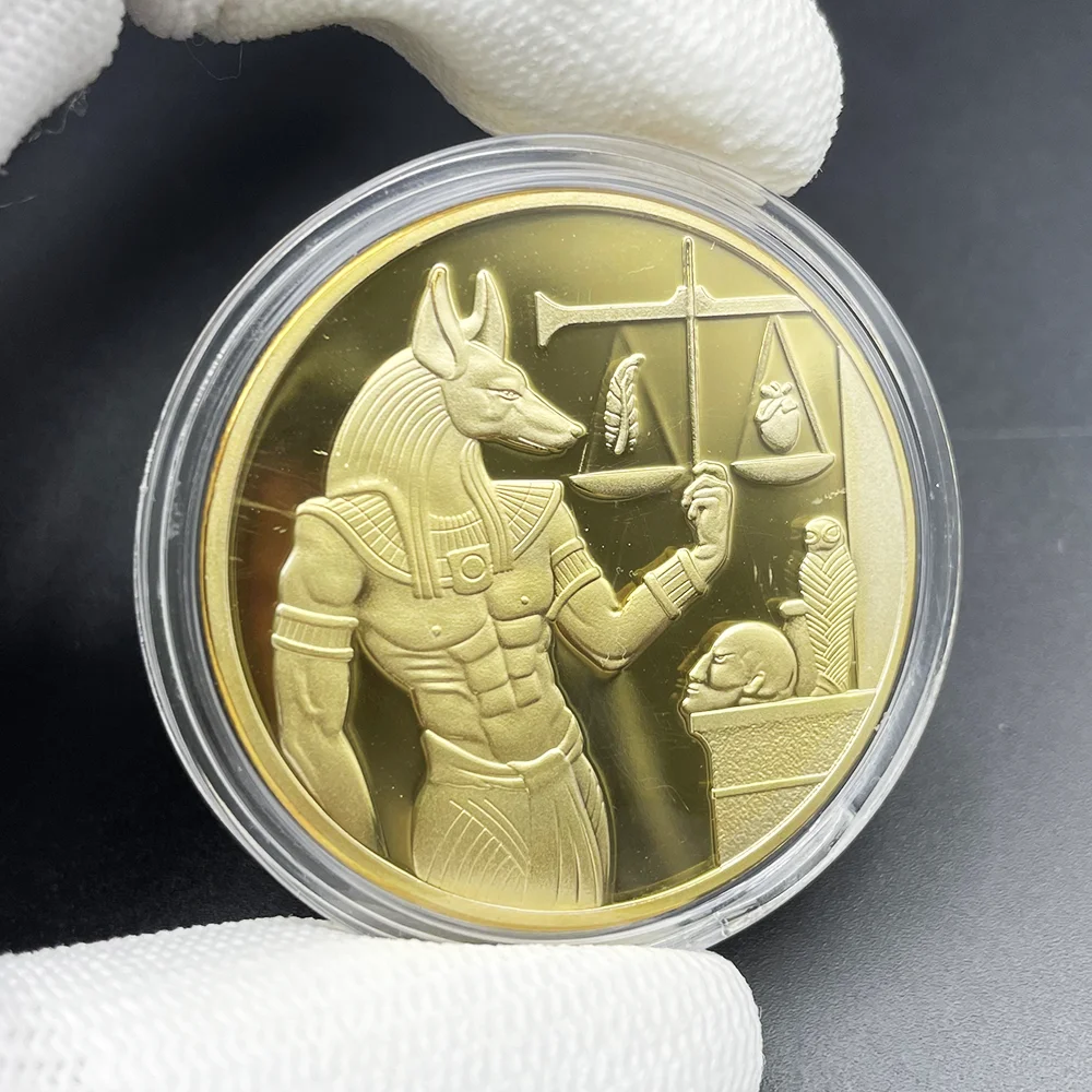 아누비스 금화 피라미드 챌린지 코인 고대 이집트 신화의 죽음의 신 코인 수집품 캡슐 메달 - AliExpress