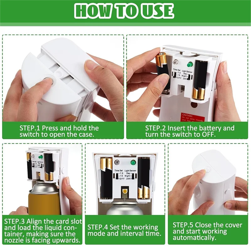 A52Q-4-Piece Automatic Mosquito Fly Sprays Dispenser Metered Insect Control Air Freshener For Summer