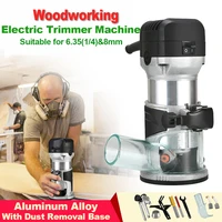 220V 2000W Electric Trimmer router 6.35mm & 8mm Woodworking Wood Milling Engraving Slotting Trimming Machine Hand Carving Router 1