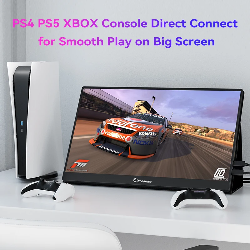 Adreamer 15.6 ġ å ÷ , WLED IPS ȭ, Xbox PS4/5 ġ Ʈ ޴ 16:9 ̹ ÷, 1920x1080 FHD 60Hz