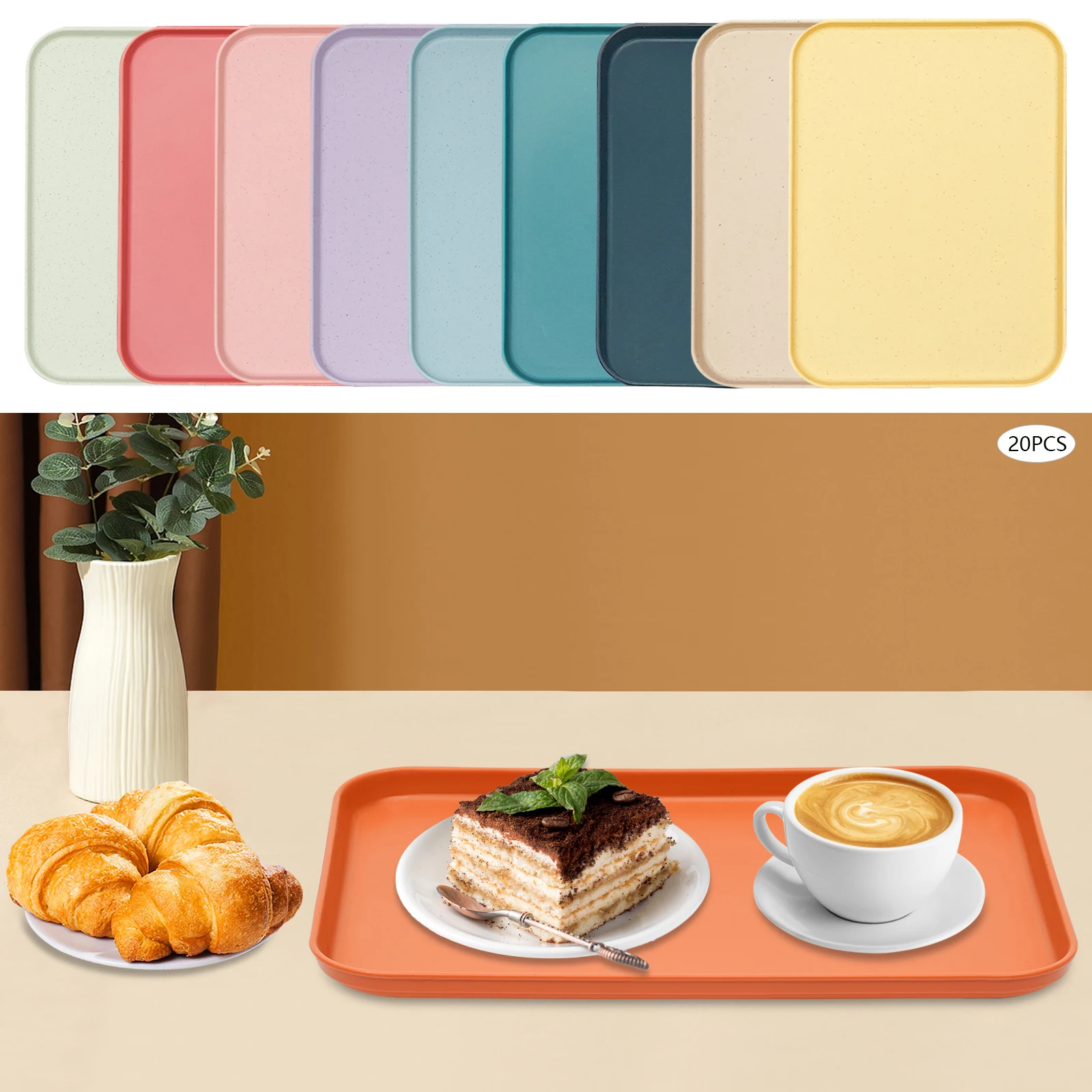 20er-Pack Bunte Lebensmittelbehälter Rechteckige Stapelbare Servierteller Gastronomie-Tablett-Set 32*23*24cm für Partys und Catering – Detail 18