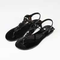 Sandals for Woman with Low Heels Summer 2025 Black Women's Shoes Plastic Footwear Flip-flops Beach Pvc New Breathable Fashion H - Image 4