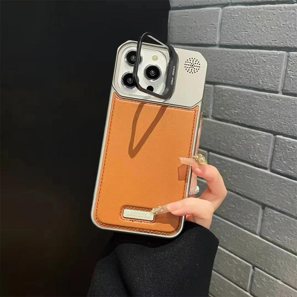 Alloy Lens Holder Ultra-Thin Frameless Leather Magnetic Case with MagSafe Wireless Charging Compatibility