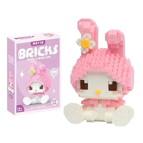 99 style SANRIO Hello Kitty Building Blocks Cartoon Figures Kuromi Bricks My Melody Children's Assembly Toys Cinnamoroll Gift - Image 63