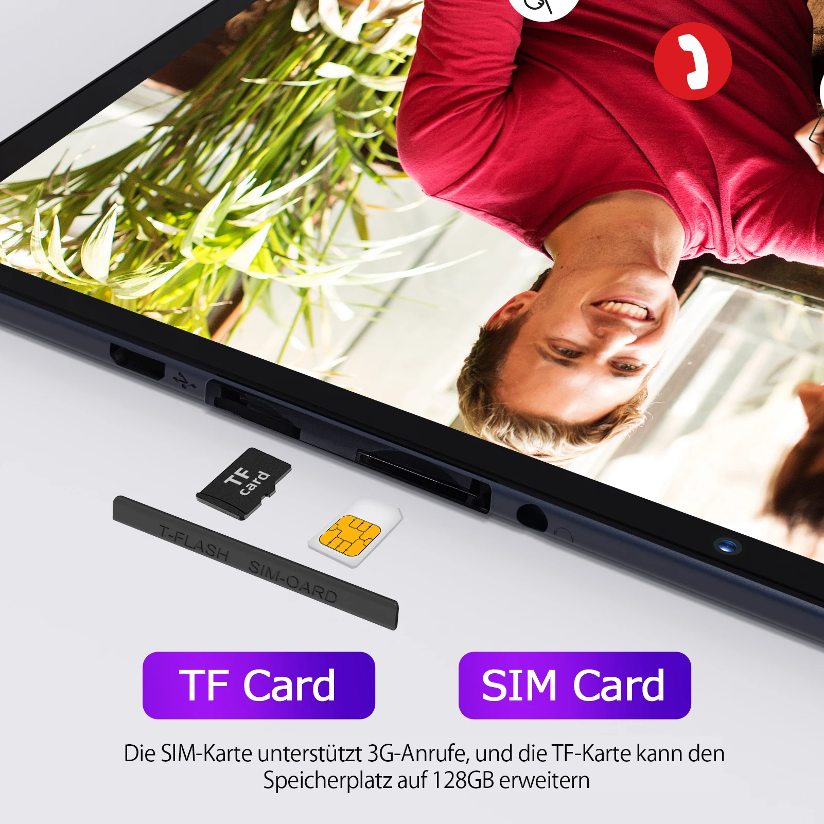 PRITOM 10 Inch Tablet PC with SIM Slot Android 10 64 GB Quad Core Touch Screen WiFi GPS Support 3G Phone Call 4