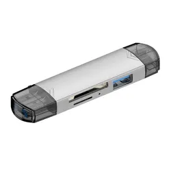 Multifunctional USB Card Reader and Flash Drive Adapter (GRAY)