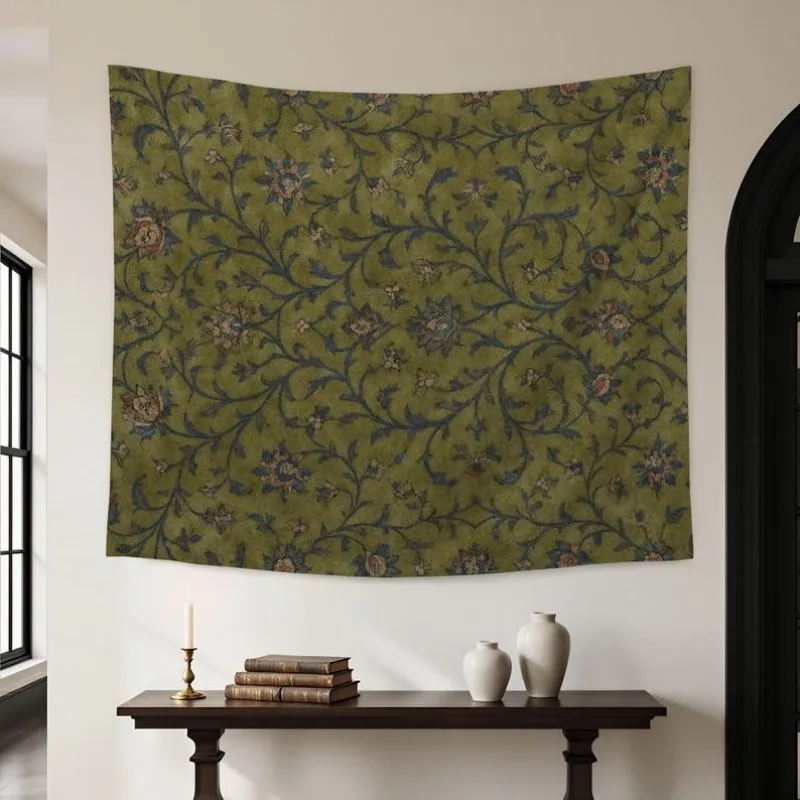 VIKAMA Tapisserie murale rétro à fleurs, style bohème, en polyester, pour salon, chambre à coucher, dortoir, décoration de la maison 1 VIKAMA Tapisserie murale rétro à fleurs, style bohème, en polyester, pour salon, chambre à coucher, dortoir, décoration de la maison 1