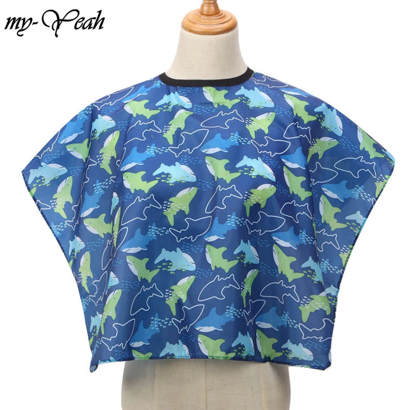 

Myyeah 3PCS Dolphin Kids Hairdressing Gown Bib Waterproof Barber Cover Haircutting Hair Cape Wrap Apron Cloth Hairdressing Tools