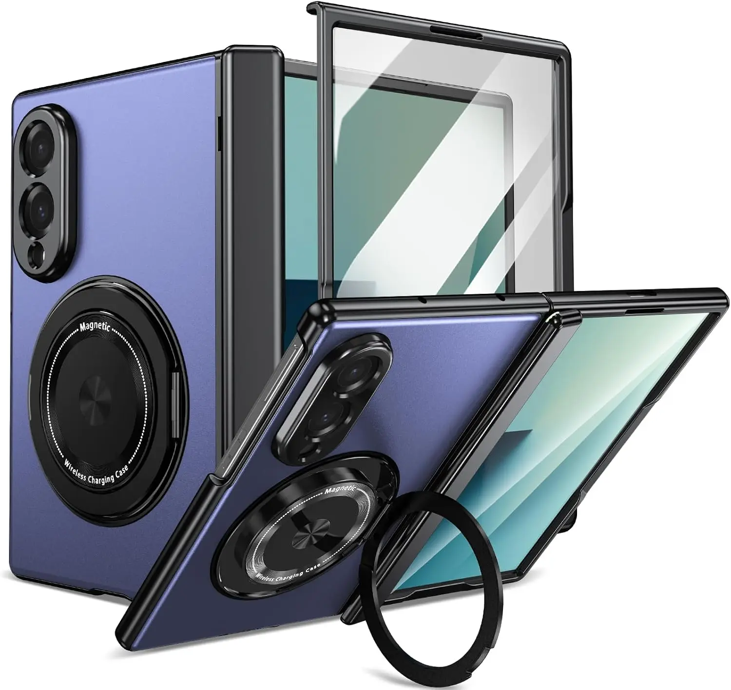 Full-Body Protective Case with Built-in Screen Protector & Rotating Magnetic Kickstand