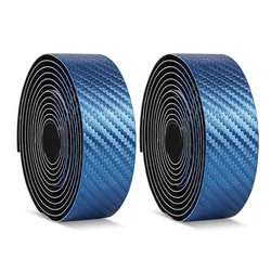 Carbon Fiber Texture Anti-Slip Road Bike Handlebar Tape - Premium Cycling Grip Wrap (Blue)