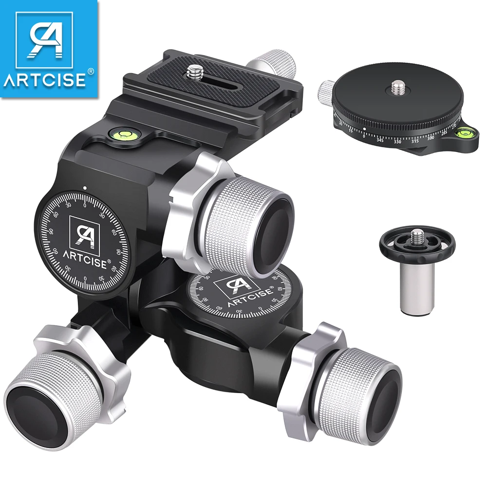 Professional Geared Tripod Head for Precise Photography Adjustment with Arca Swiss Panoramic Pan for DSLR Camera Max Load 6kg tripod ball head