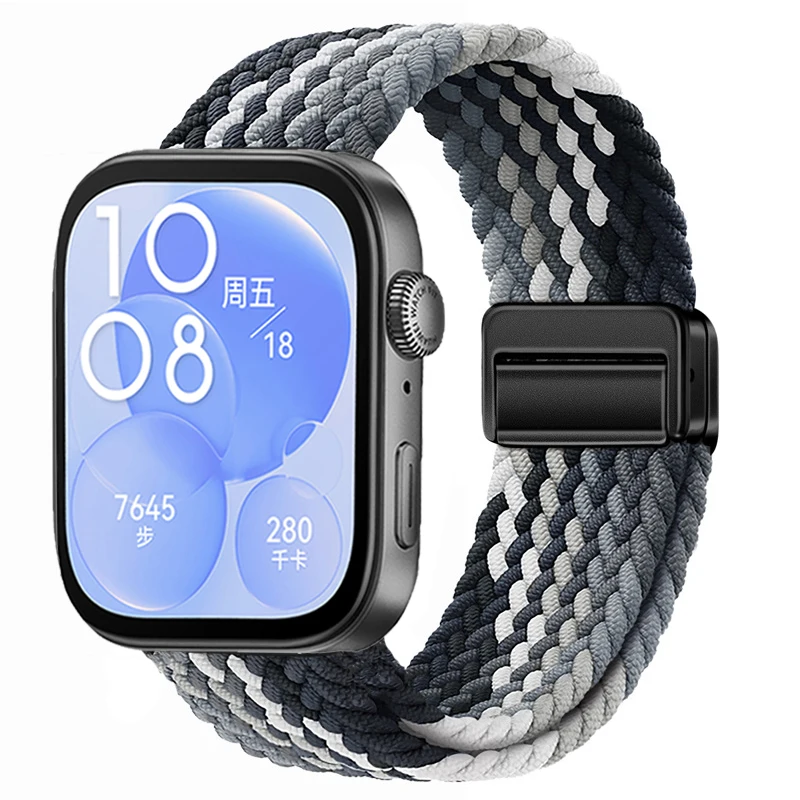 Breathable Magnetic Adjustable Woven Nylon Watch Strap Replacement Band