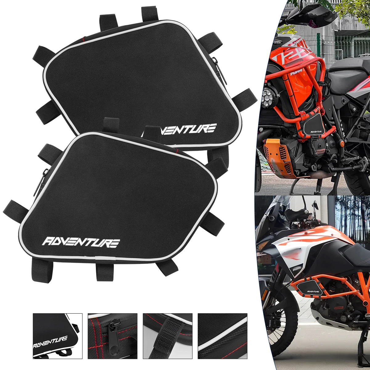 Bumper Storage Bags for Adventure Motorcycle Crash Bars
