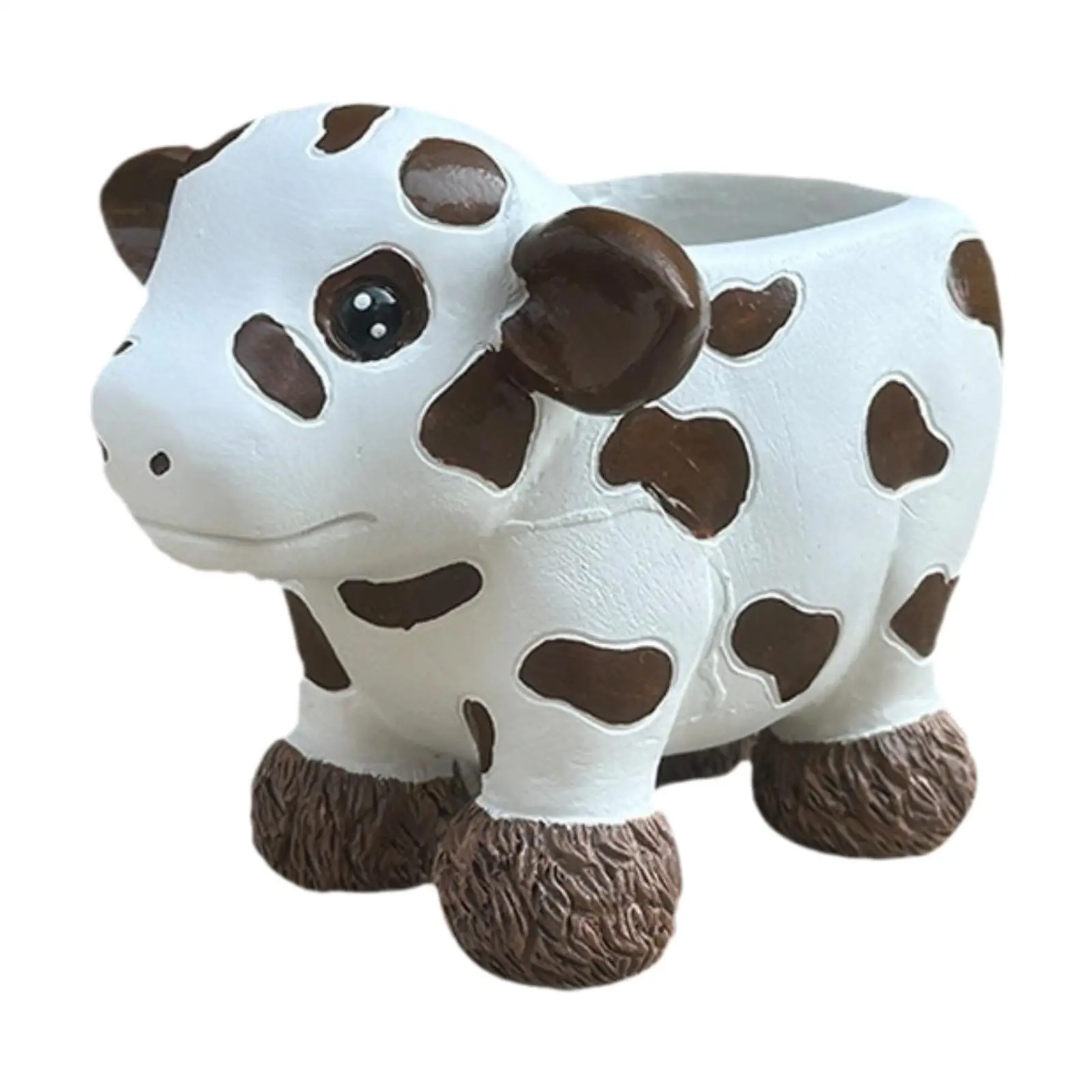 Cow Planter Indoor Plants Pot Vase Tabletop Resin Flowerpot Bonsai Pot for Gift Restaurant Cabinet Home Decorations
