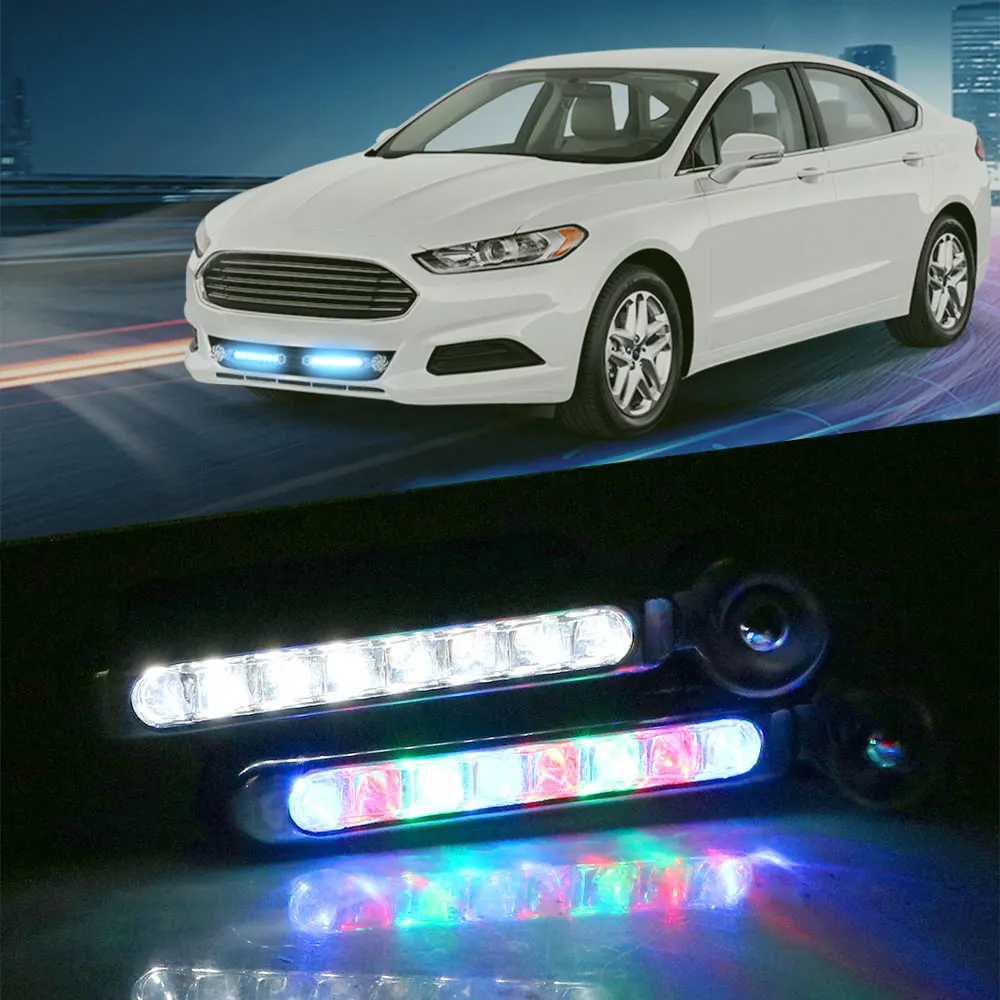 

2XDRL LED No Wiring Wind Power Grille Vehicle Light with Fan Rotation Turn Signal Car Lamp Fog Warning Day Daytime Running