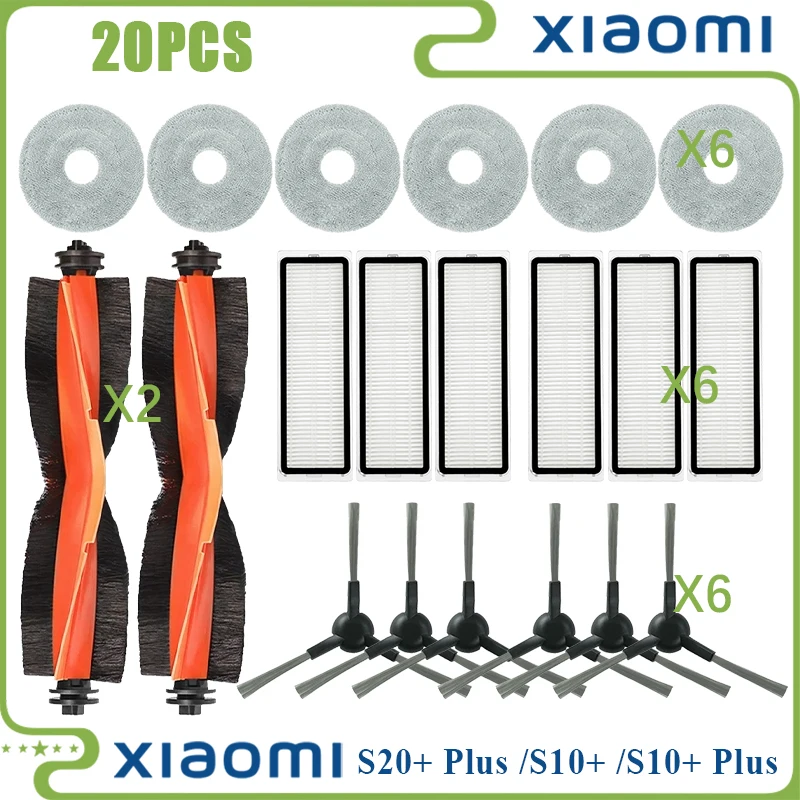 Premium Accessories Kit for Xiaomi Robot Vacuum – Main Roller, Side Brush, HEPA Filter, and Mop Cloth