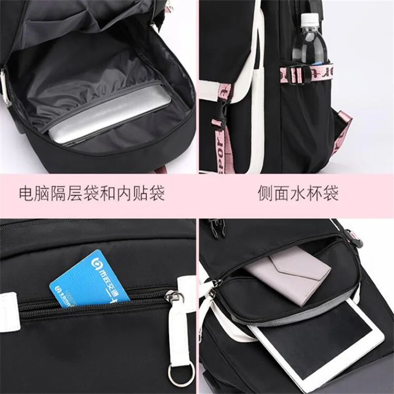 Demon Slayer Kamado Nezuko Backpack Kimetsu No Yaiba Kawaii Schoolbag Girls Boys Cartoon Large Capacity Bookbags for Teenagers