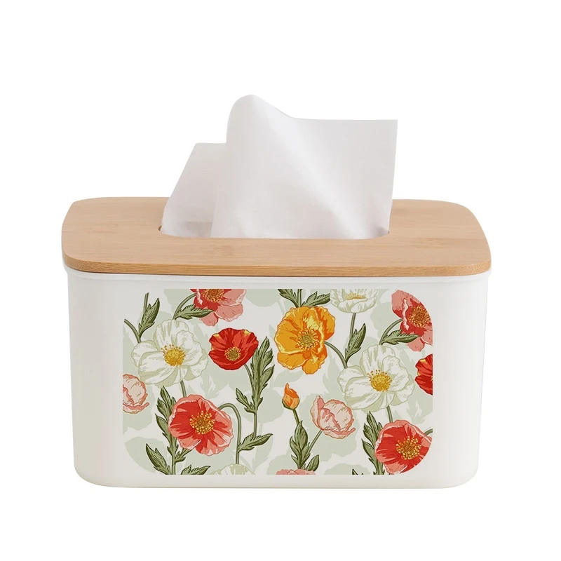 

Коробка для домашних салфеток в американском легком роскошном стиле с бамбуковой верхней крышкой, ящик для хранения столовой салфетки