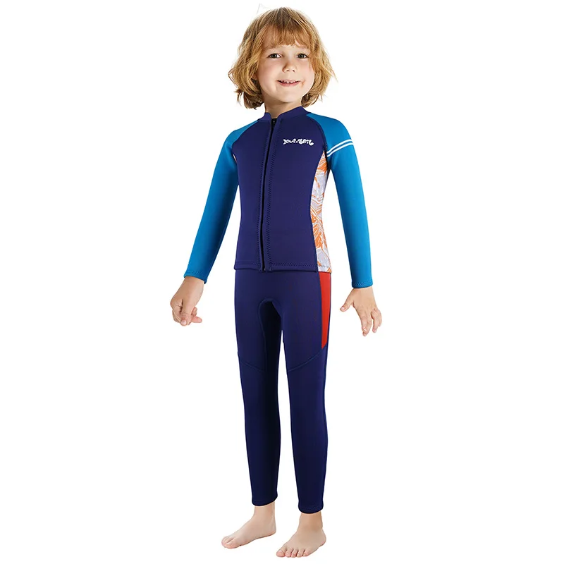

Boys Surfing Wetsuit Two Pieces 2.5mm Neoprene Diving Suit for Kids Scuba Bathing Suits Top and Pant Child