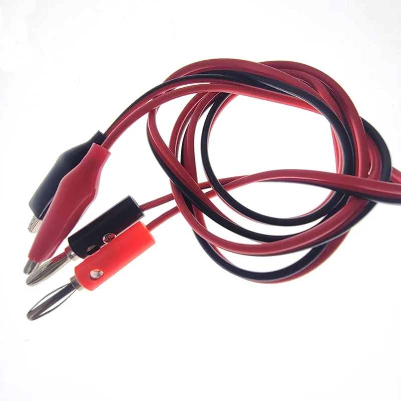 4MM Banana Plug Test Cable Lead Jumper Wire Crocodile Clip Probe Power Supply Adapter Crocodile Clip Wire length 1 meter