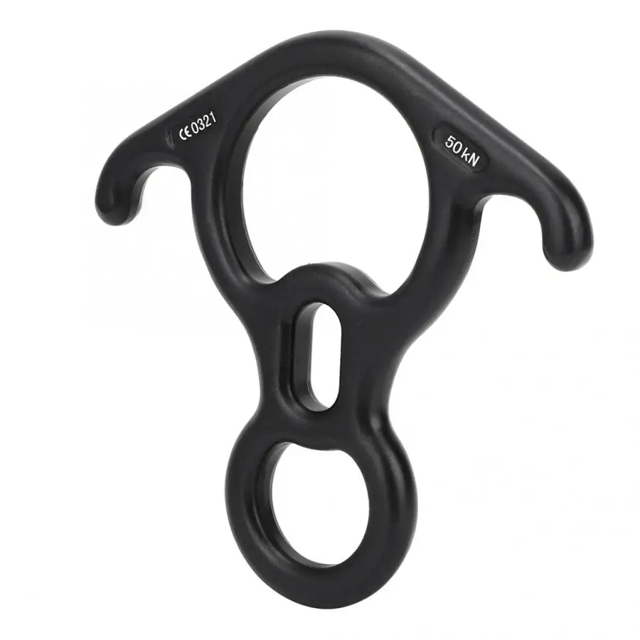 50KN Outdoor Climbing Carabiners Ox Horn Hoop Abseiling Device Rock