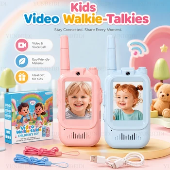 Walkie-talkie HD per bambini, 2 pezzi, 2 stili, interfono, ricarica USB, per interni ed esterni, giocattoli per bambini, regali di compleanno per ragazzi e ragazze dai 3 anni in su
