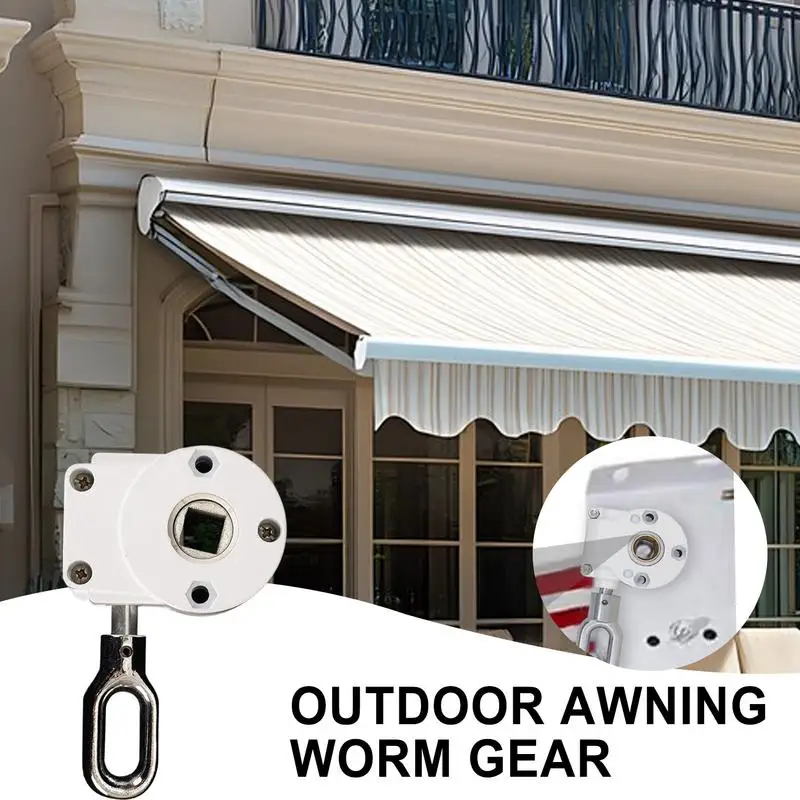 Outdoor Crank Gear Drive Awning Worm Gear Yard Lawn Balcony Patio Aluminum Alloy Awning Gearbox Canopy Accessories awning gearbox parts