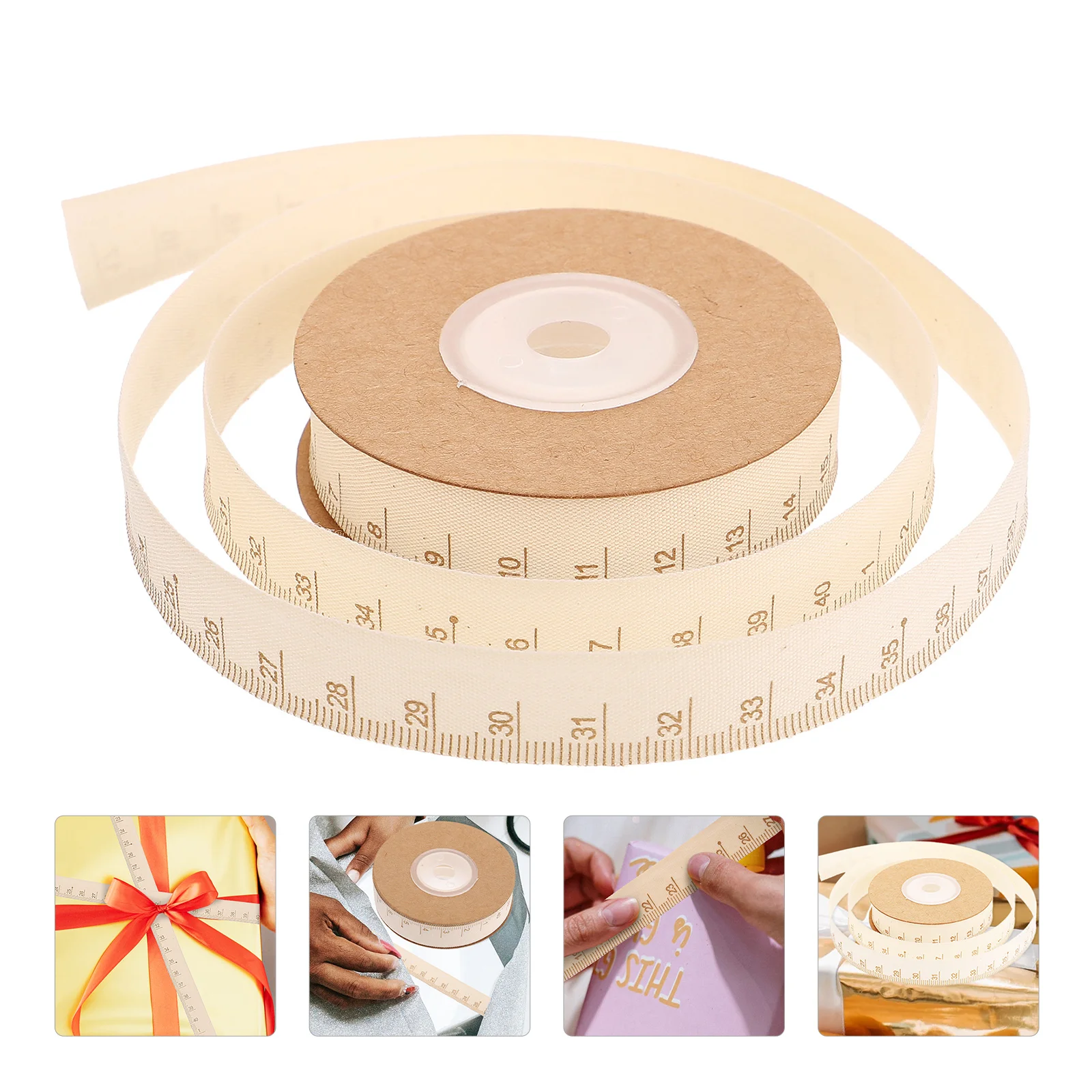 

1 Roll Gift Wrapping Ribbon Cotton Ribbon DIY Crafts Making Ribbon with Scale