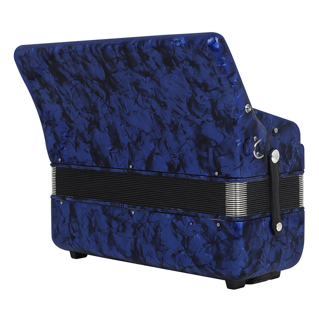 Fisarmonica 120 Bassi 41 Tasti Professionale - Strumento Musicale Con Borsa, Colore Blu - Foto 7