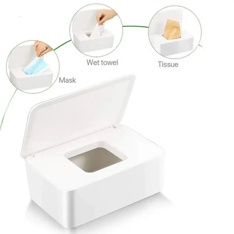 New Plastic Tissue Box Wet Holder Cover Wipes Paper Storage Towel Dispenser Home Napkin Organizer 5