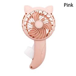 Compact Handheld Cartoon Fan - Portable Summer Air Cooler (Pink)