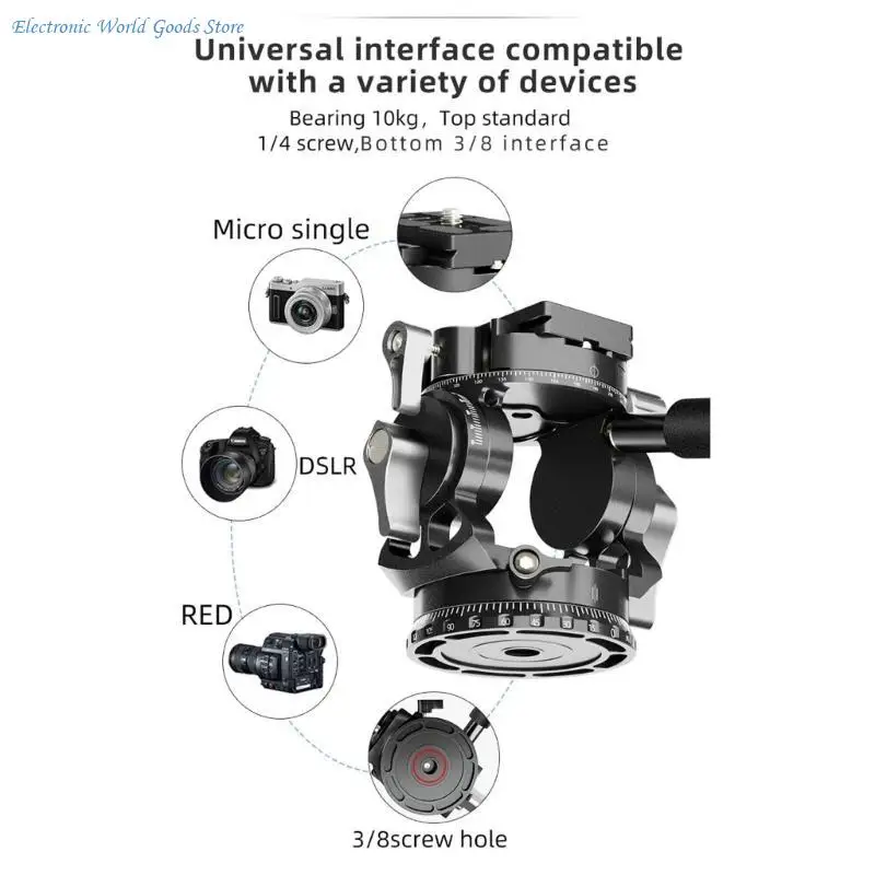 A3PD 파노라마 삼각대 헤드 삼각대 모노 포드 카메라 홀더 스탠드 모바일 SLR DSLR 용 유압 유체 비디오 헤드