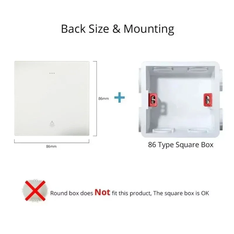 الأبيض الزجاج الجدار مربع لوحة التبديل الاتحاد الأ...