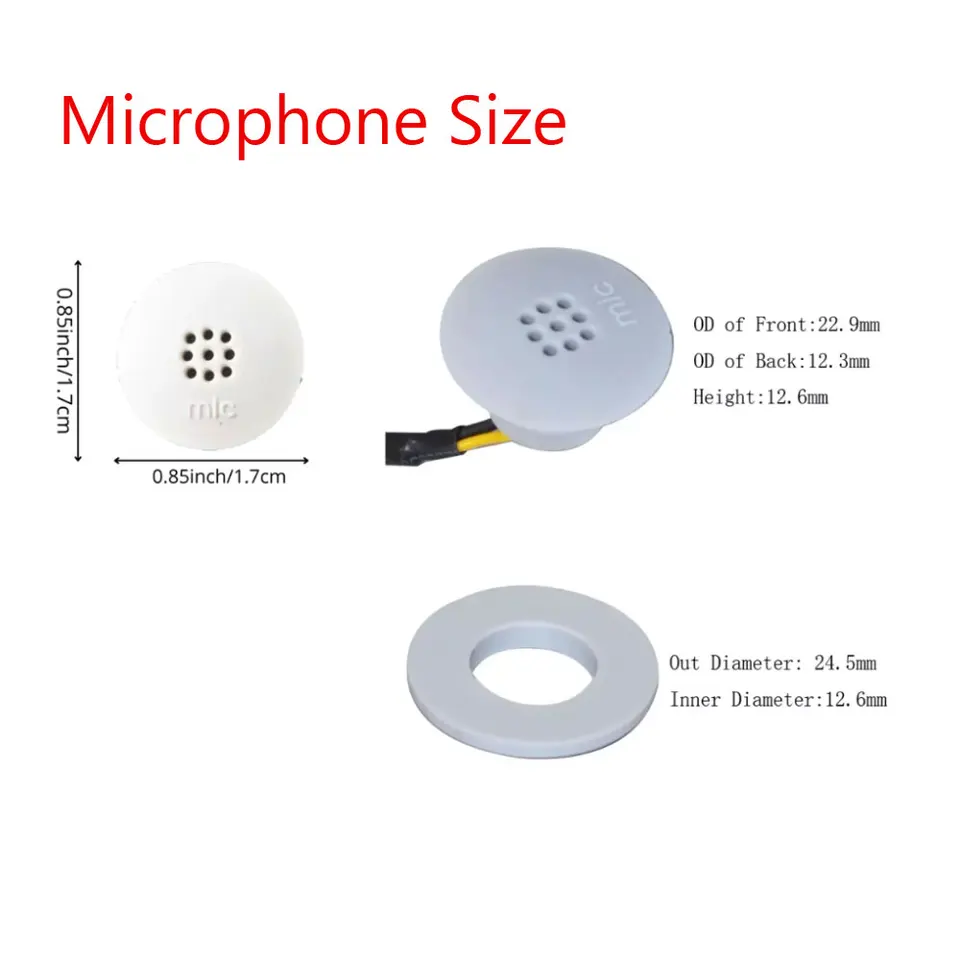 Microphone Voiture Bluetooth 3.5 Mm - Mini Micro Omnidirectionnel, Câble 1.2 M - Pour Autoradio, Kit Mains Libres