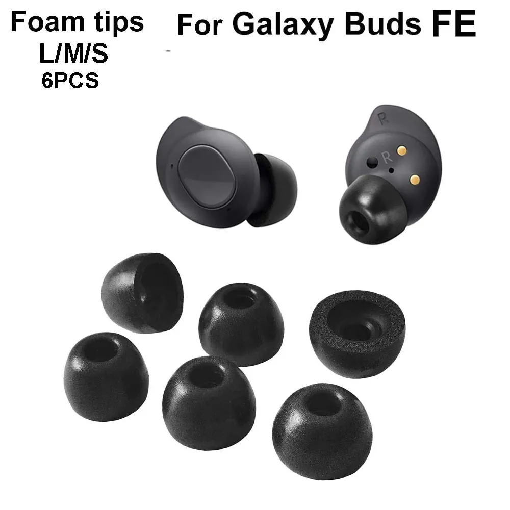 

6PCS Memory Foam Ear Tips for Samsung Galaxy Buds FE Earphone Case Earbuds Eartips L M S