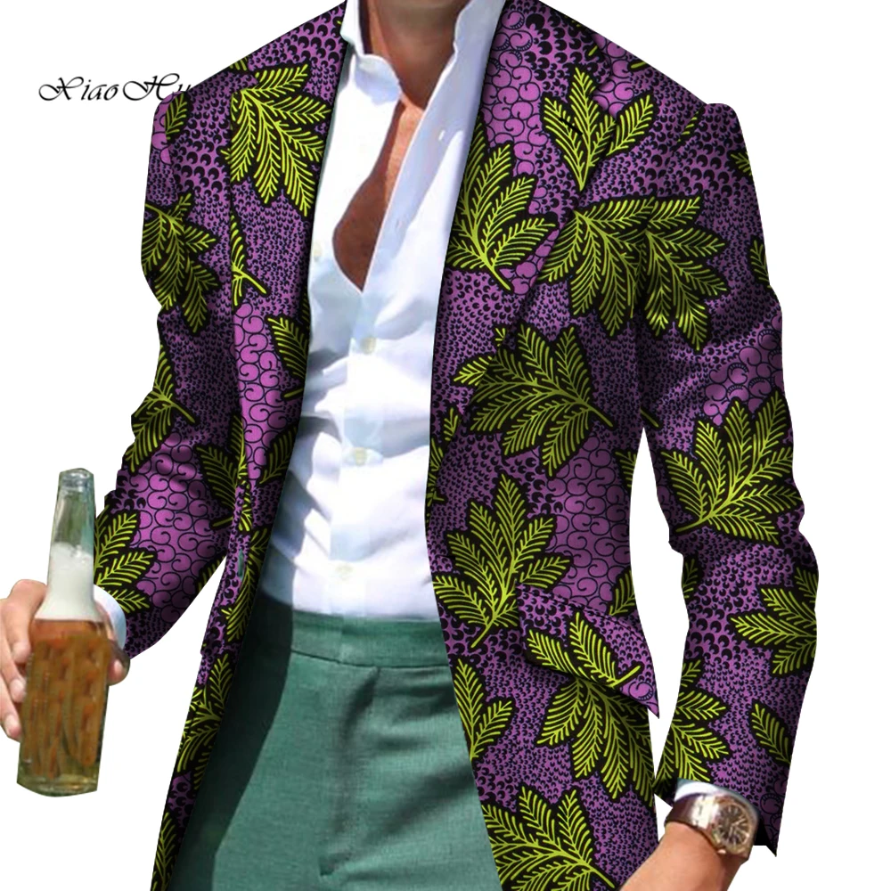 African Men Clothes Smart Causal Slim Fit Fancy Suit Blazer Jackets Formal Coat Business Dashiki Party Wedding WYN530