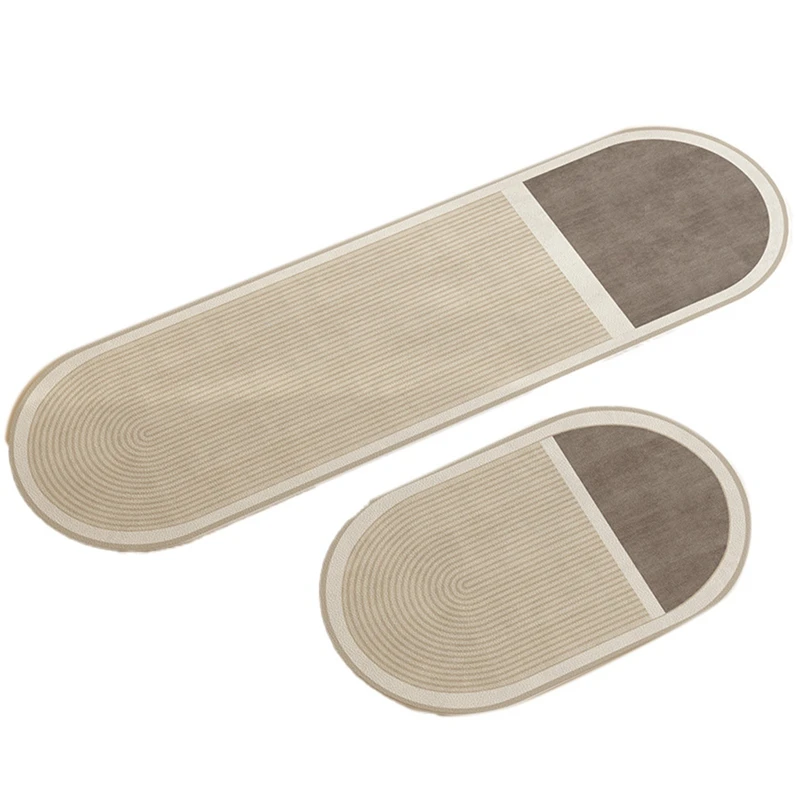 

Super Absorbent Kitchen Mat Non-Slip Diatomite Kitchen Rug Elliptical Simple Line Bathroom Mat Kitchen Supplies