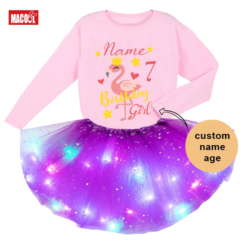 

2023 Dresses for Kids Girls Flamingo Dress Baby Girls Clothes Birthday Dresses for Baby for Girls Holiday Party Princess Dress