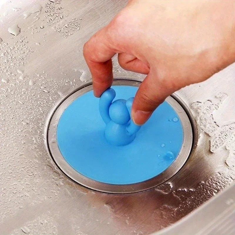 3 Colors Portable Kitchen Sink Stopper Drain Plug Silicone Bathtub Floor Suitable House Kitchen Bathroom Accessory Hair Stopper