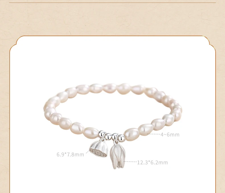 Anhänger Vielseitiges Perlenarmband Damenschmuck Eleganter französischer Stil Leichtes Luxusperlenarmband Weiches Herz Lotus – Detail 8