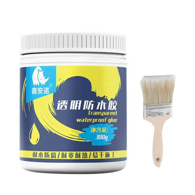 

300g Super Strong Waterproof Anti Leakage Sealer Agent Transparent Efficient Wall Mending Repair With Brush For Roof Toilet Wall