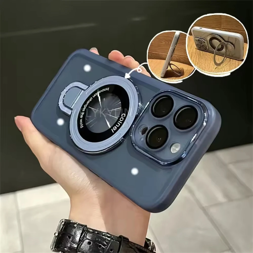 Magnetic Ring Stand Transparent Silicone Phone Case