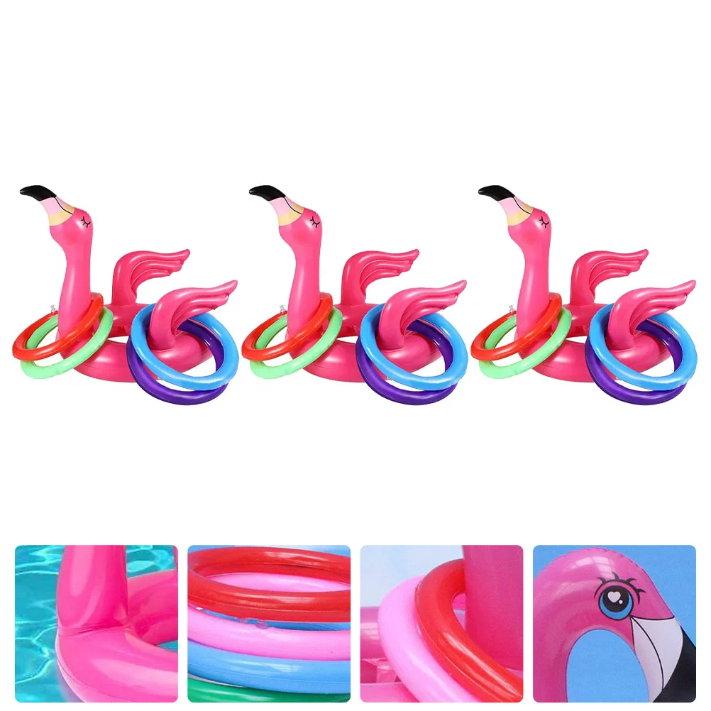 

3 Sets Flamingo Ferrule Ring Toss Game Toy Outdoor Children’s Toys Pvc Throwing