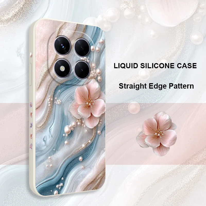 Pearlescent Flower Silicone Phone Case Cover